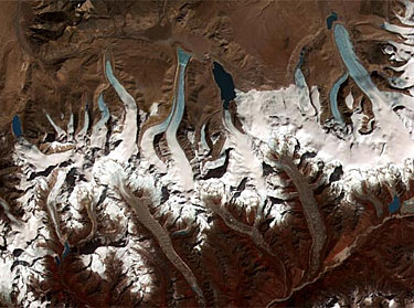 NASA image of glacial meltdown in Bhutan