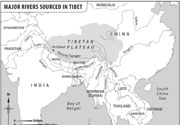 Major Rivers Sourced in Tibet
