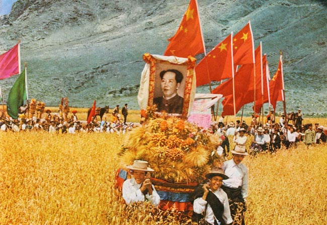 propaganda poster, Tibetan harvest