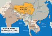 major rivers sourced in Tibet