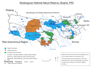 map of Sanjiangyuan National Nature Reserve