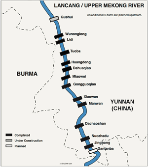 Upper Mekong Dams Within Yunnan